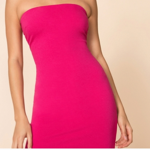 Pink Backless Slit Bodycon Dress for Night Out - Picture 4 of 5